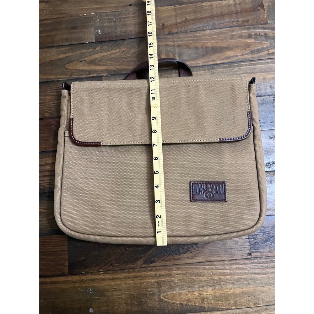 DULUTH TRADING CO Messenger Bag Canvas Workwear Mens OS Tan Crossbody Laptop